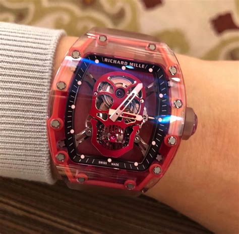 richard mille skeleton red|richard mille watch diamond.